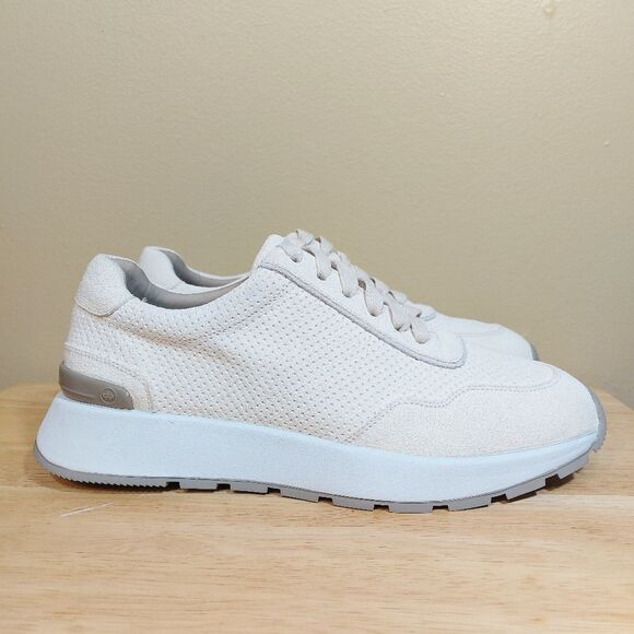 Peter Millar Wayfare Runner Shoes Ivory Suede MS24XF80 Men's Size 9 - Picture 1 of 8